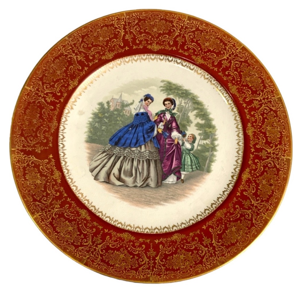 23 Kt Gold 10.75” 1940's Century by Salem Porcelain Dinner Plate